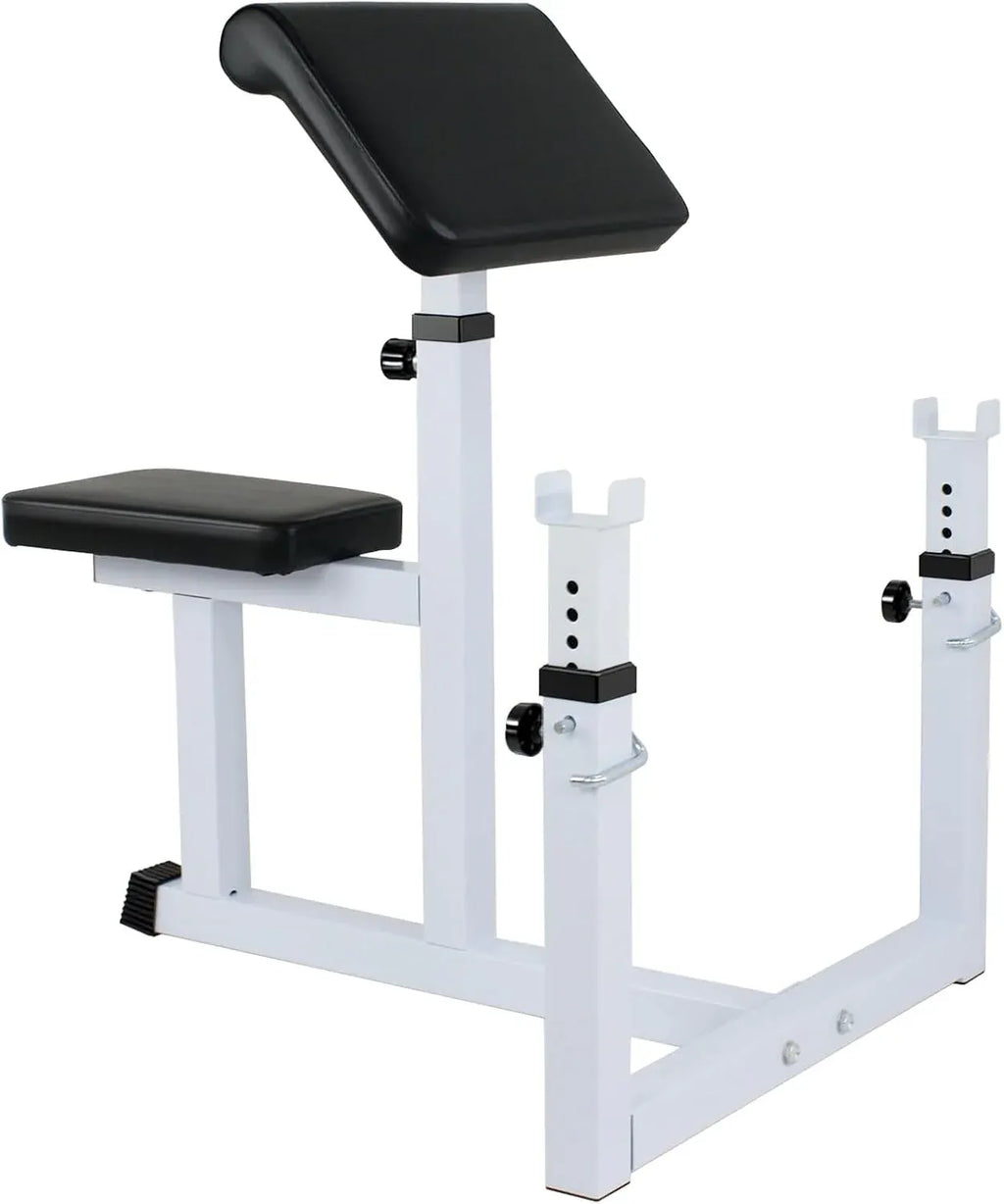 Adjustable Arm Preacher Curl Bench Bicep Strengh Bench Seated Strenghthen Training Isolated Barbell Dumbell Biceps Station for Home Gym