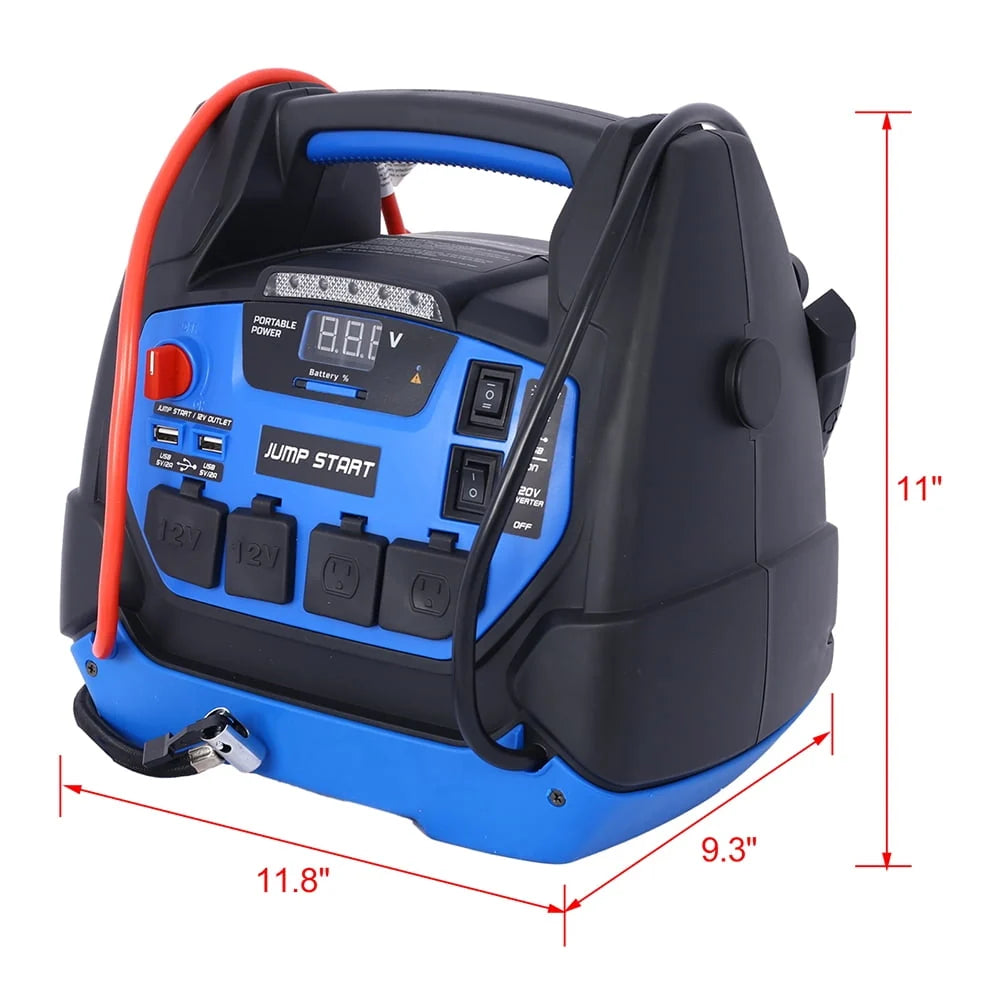 Rechargeable Jump Starter, 1800 Amp Battery Jump Starter with Air Compressor Car Tire Inflator