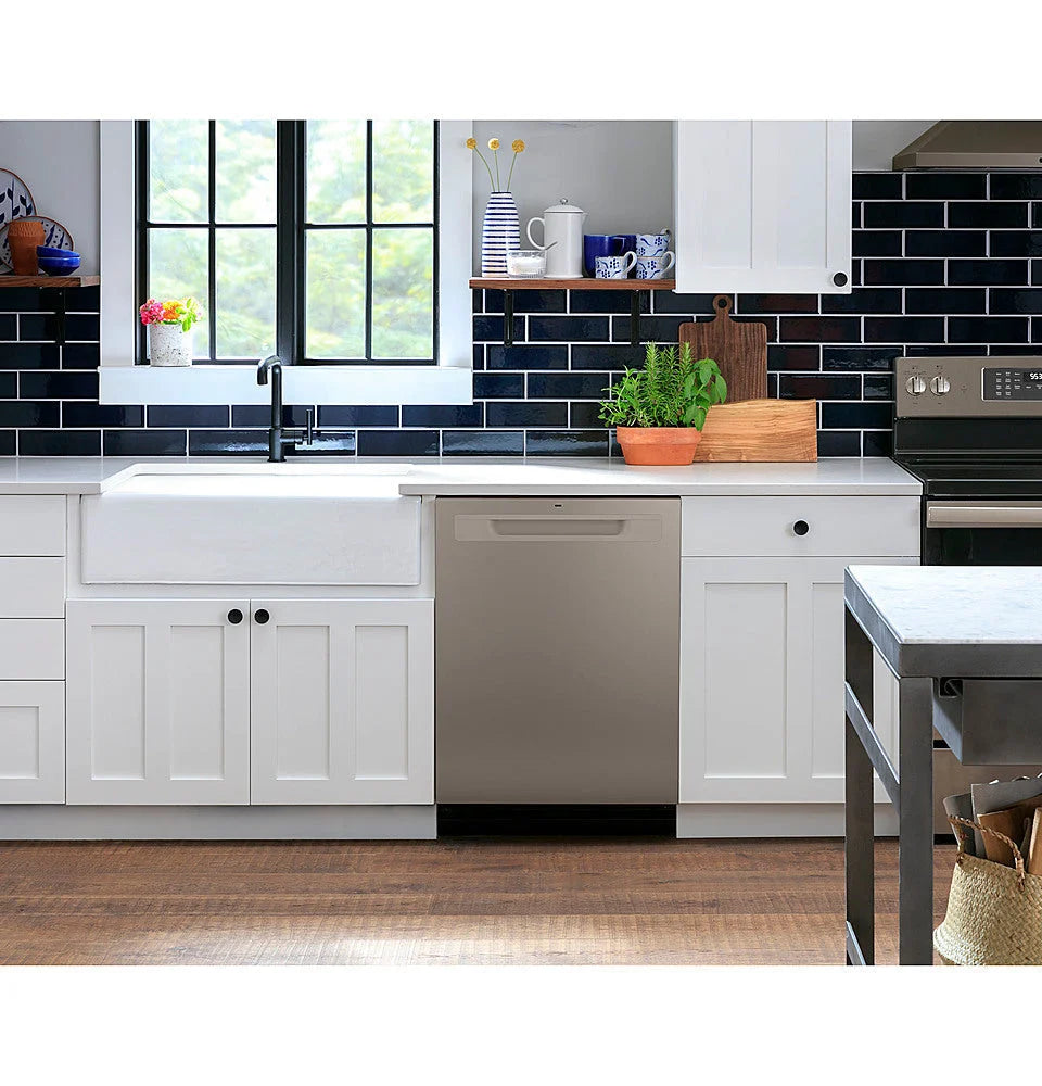 GE - Top Control Built-In Dishwasher with 3rd Rack, Dry Boost, 50 dBa - Slate