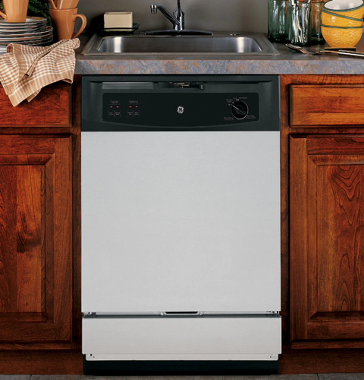 GE - SpaceMaker 24 Built-In Dishwasher - Stainless steel