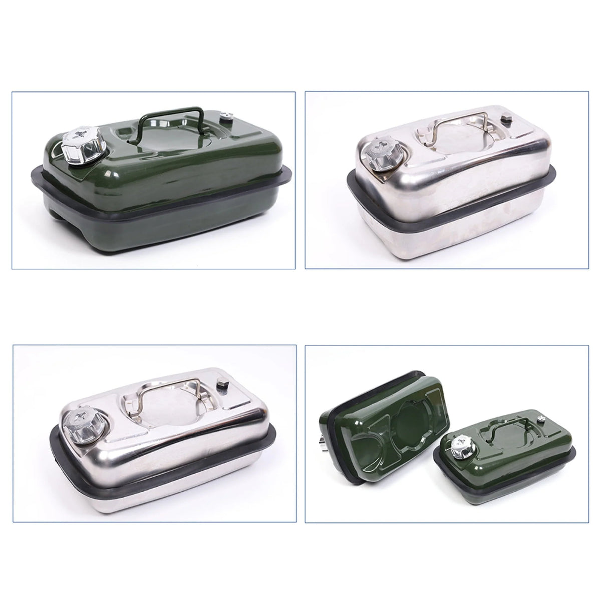 EUBUY 5L Metal Jerry Can 304 Stainless Steel Motorcycle Canister Holder Storage Tank with Handle for Water Petrol Oil Water Alcohol