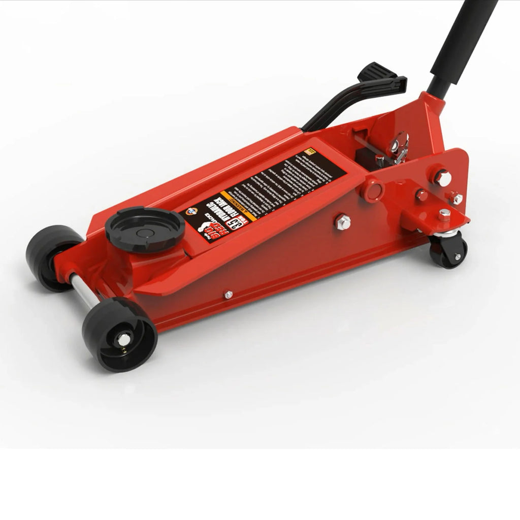 Big Red T83014 Torin Pro Series Hydraulic Floor Jack with Single Quick Lift Piston Pump and Foot Pedal, 3.5 Ton (7,000 lb) Capacity, Red