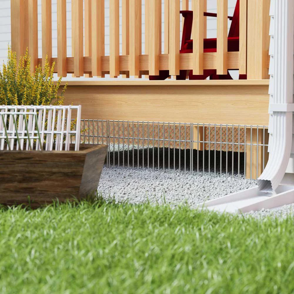Dig Defence 5 Pack No-Dig XL Animal Barrier Fence for Max Protection 15 L x 24 W Galvanized Steel