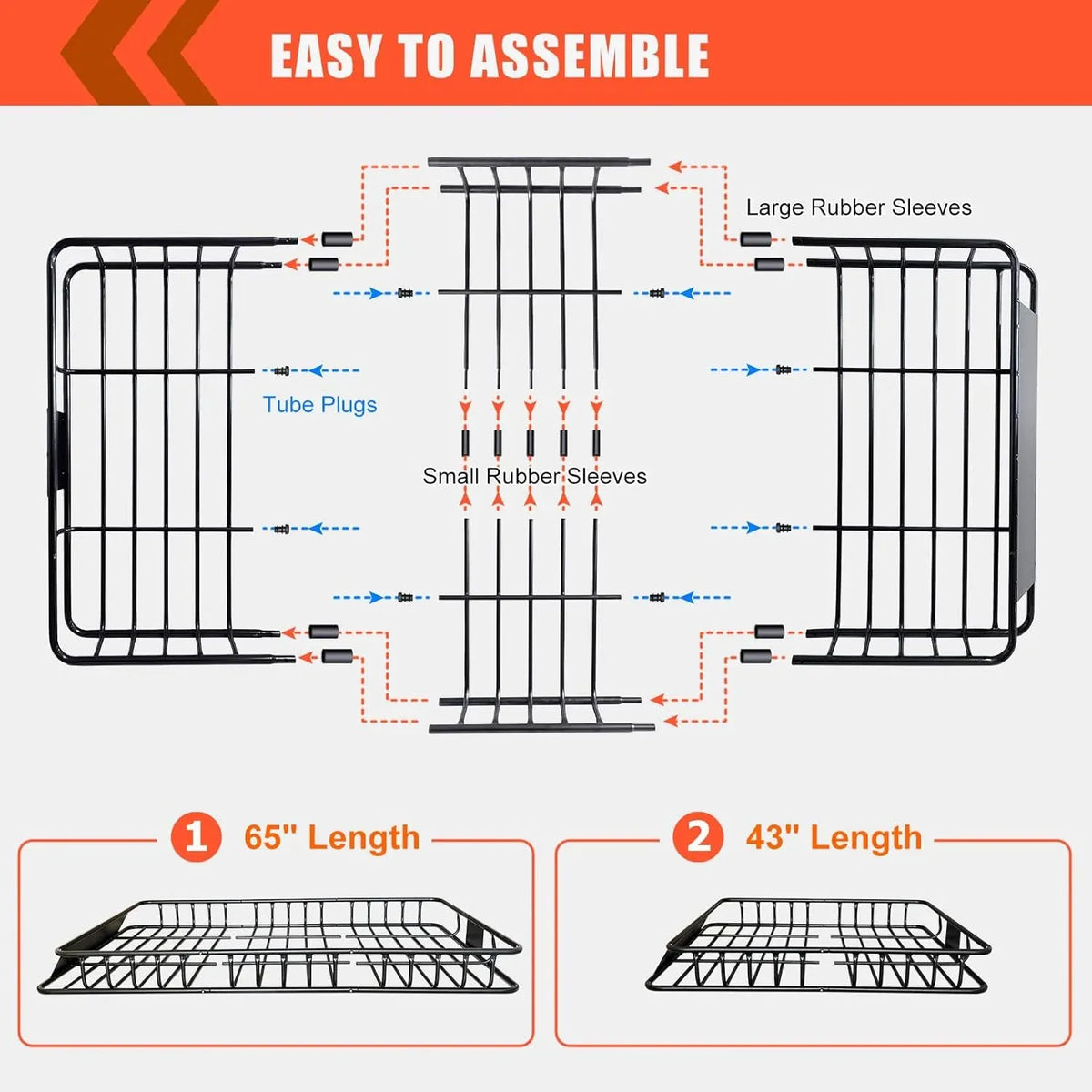 MeeFar Roof Rack Carrier Basket Universal Rooftop 65 X 39 X 6 Large Size Roof Rack + Waterproof Bag 20 Cubic Feet (51 40 17), and Cargo Net with Attachment Hooks, Ratchet Straps