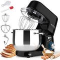 9.5 QT Double Handle KUCCU Stand Mixer, 6 Speed with Pulse Electric Kitchen Mixer, 660W Tilt-Head Food Mixer with Dishwasher-Safe Dough Hook, Flat Beater, Whisk, Splash Guard for home baking (Silver)