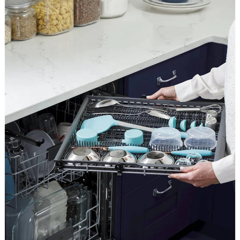 GE - Top Control Built-In Dishwasher with Stainless Steel Tub, 3rd Rack, 46dBA - Black