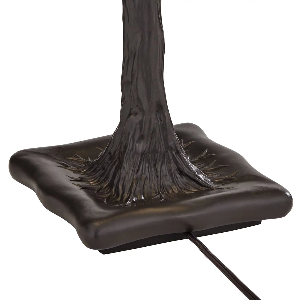 Robert Louis Tiffany Cherry Rustic Table Lamp 26 High Dark Bronze Cherry Blossom Stained Art Glass Shade for Bedroom Living Room Bedside Nightstand