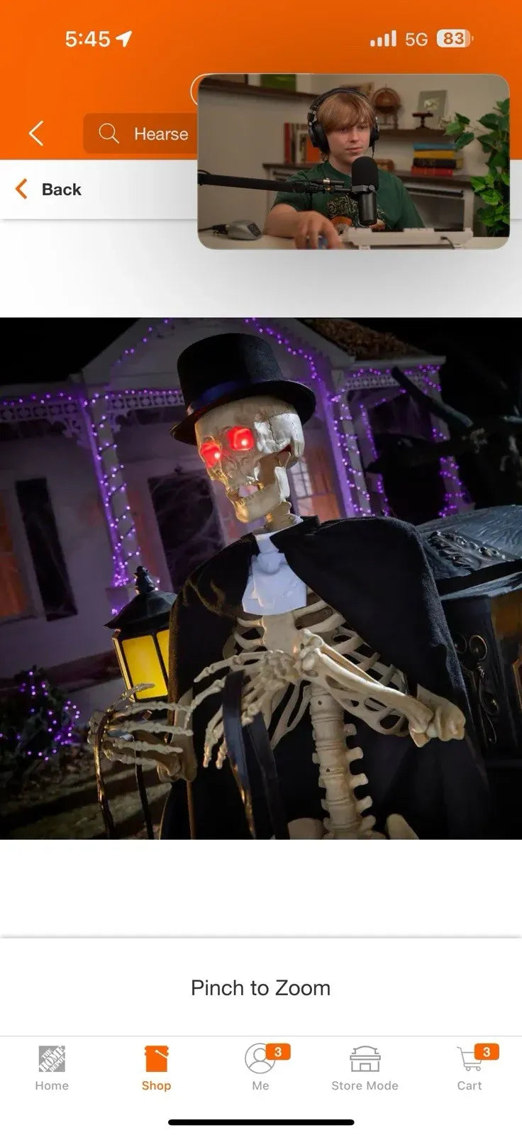 Home Accents Halloween Holiday 5 ft. Animated LED Hearse NEW FREE SHIPPING