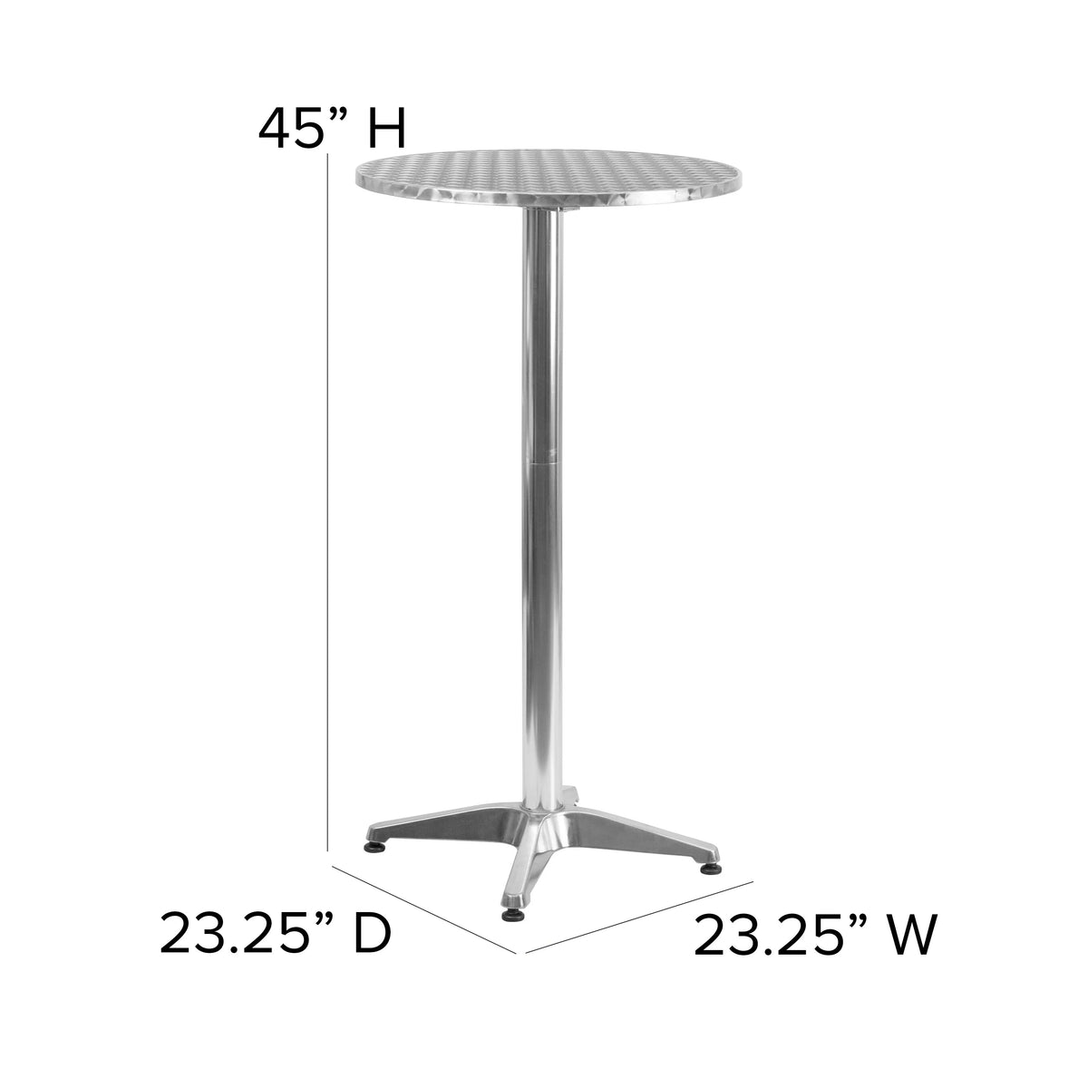 Flash Furniture 23.25 Round Aluminum Indoor-Outdoor Bar Height Table with Flip-Up Table