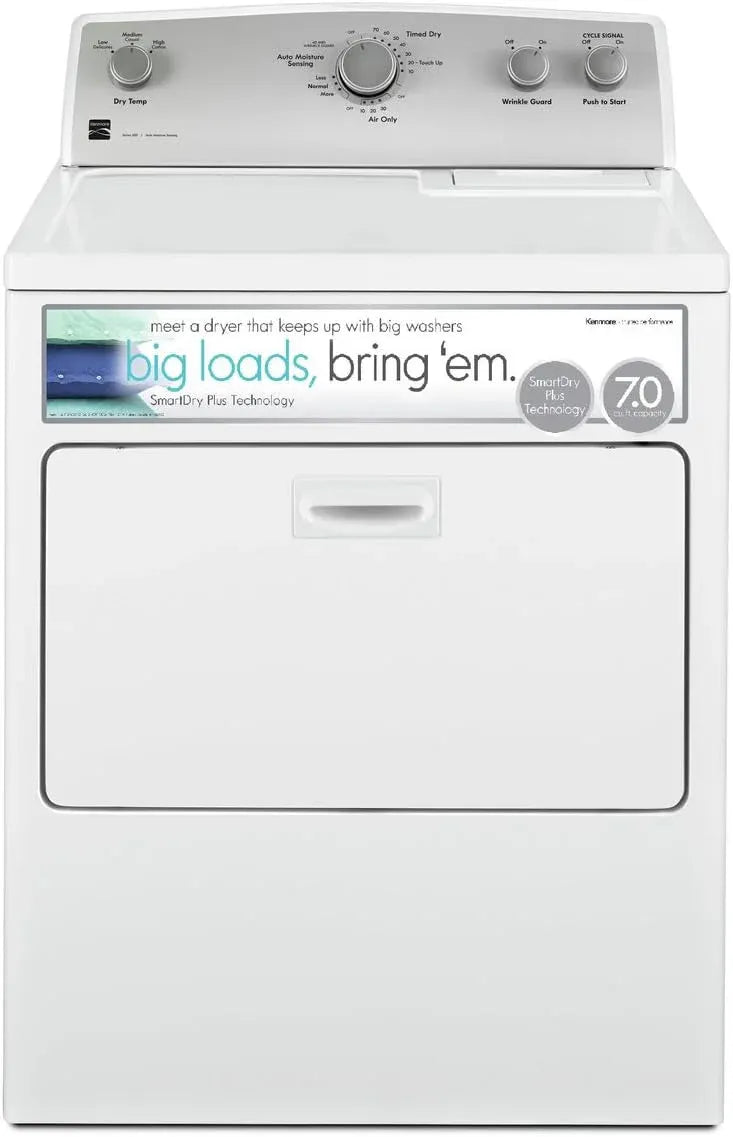 Kenmore 29 Front Load Electric Dryer with Wrinkle Guard and 7.0 Cubic Ft. Total Capacity, White