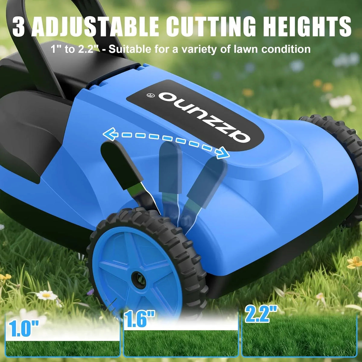 8.3 Electric Cordless Lawn Mower: 20V Push Brush Cutter with 3-Position Height Adjustment, Brushless Compact Walk Behind Weed Wacker Eater for Small Garden Yard, 4.0Ah Battery and Charger