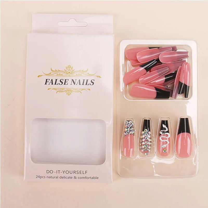 24 PCS Diamond Snake Nail Art