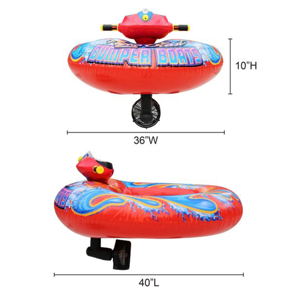 Banzai Aqua Blast Motorized Bumper Boat Inflatable Pool Float Water Toy, Red💝 Last Day For Clearance