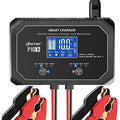 HTRC 20-Amp (10-Amp Per Bank) Dual Smart Charger,Car Battery Charger,12V and 24V,Lithium,LiFePO4,Lead-Acid(AGM/Gel/SLA..),Trickle Charger, Maintainer/deep Cycle Charger,for Boat,Motorcycle..