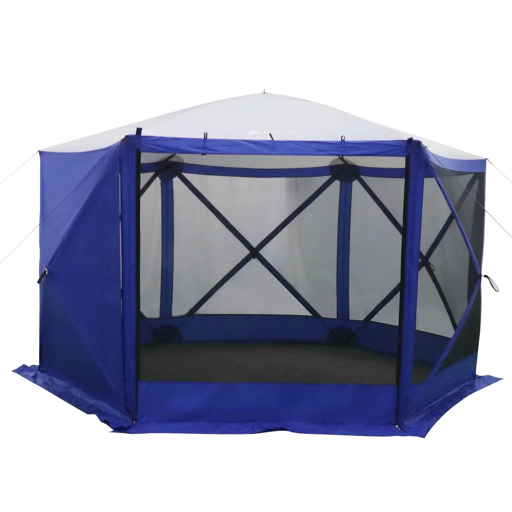 Ozark Trail 6 Hub Outdoor Camping 11'x10'x88.5 Screen House, 1 Room, Blue