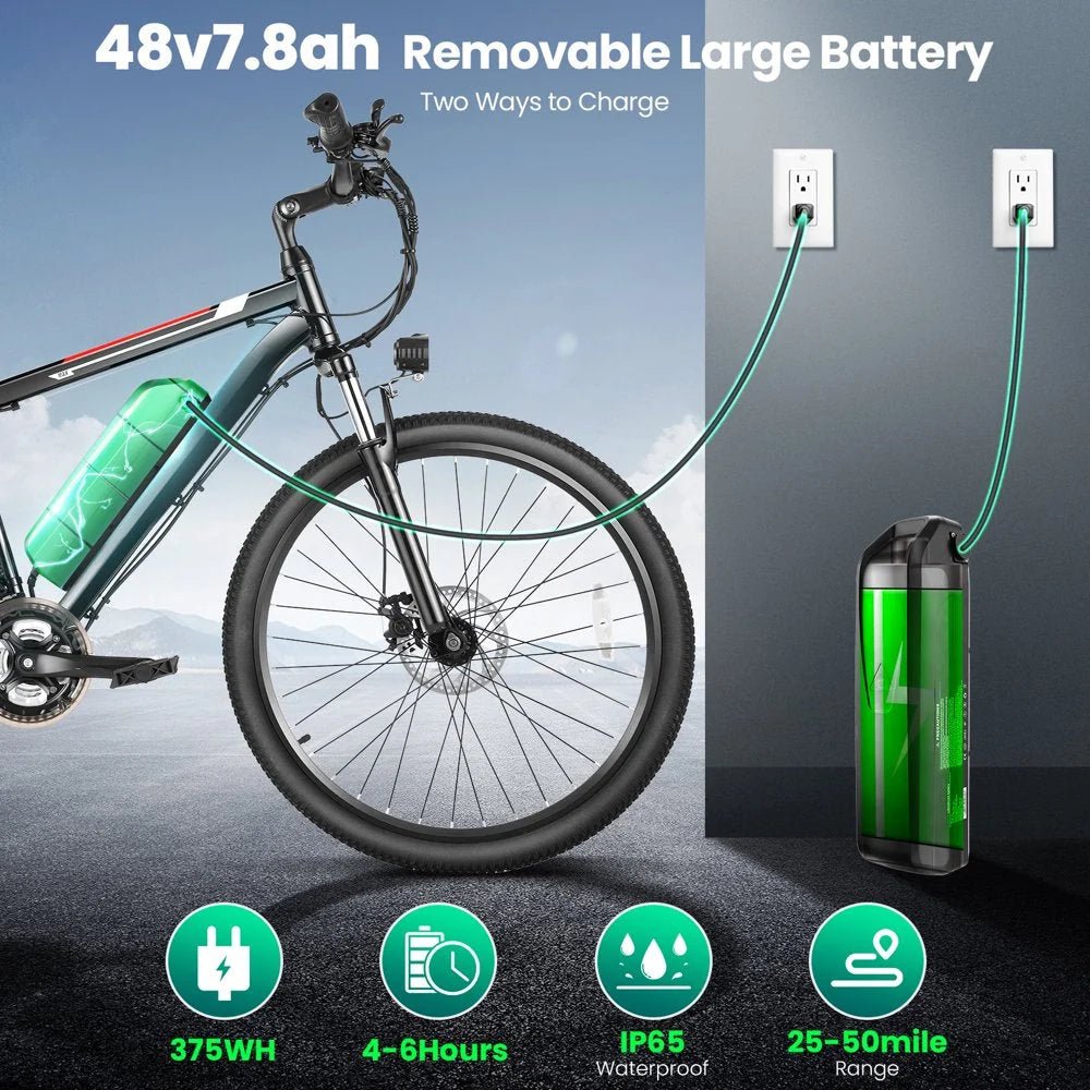 500W Electric Bike 26 Electric Bicycle for Adults with Cruise Control System Ebike
