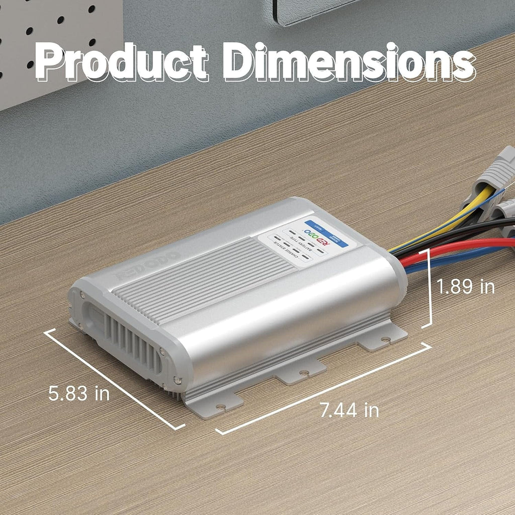 Redodo 12V 40A DC to DC Charger with MPPT, On-Board Charger for AGM, Gel, SLA, Lithium, Dual Input Battery Charger with LED Indicators&Anderson Connector, Using for RV, Camper, Van, Vehicle, Marine