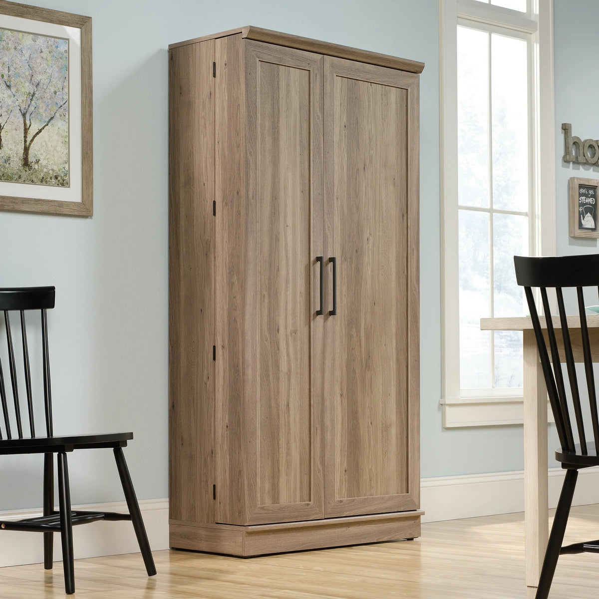 Sauder 422428 Homeplus Storage Cabinet， Salt Oak Finish