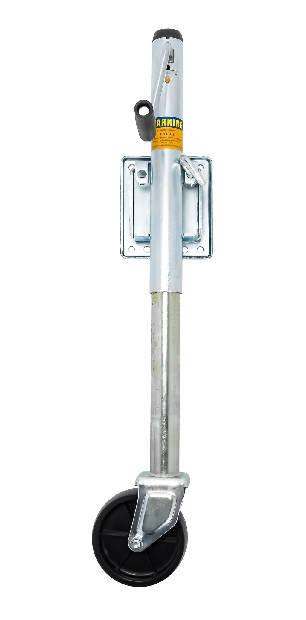 Camco Swivel Trailer Tongue Jack | Designed for Use with Boat and Utility Trailers | Zinc-Plated Steel, Silver (50010)