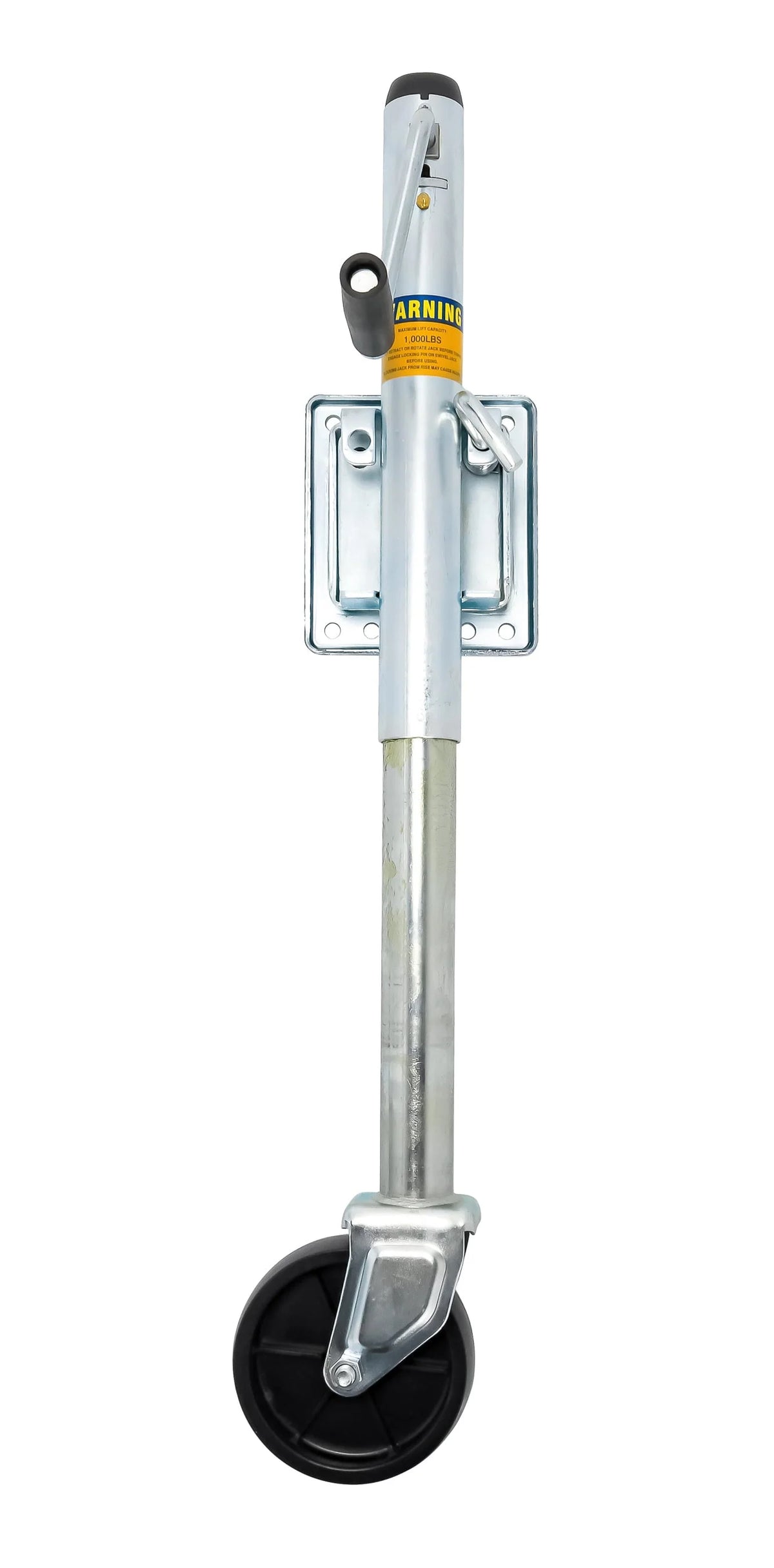 Camco Swivel Trailer Tongue Jack | Designed for Use with Boat and Utility Trailers | Zinc-Plated Steel, Silver (50010)