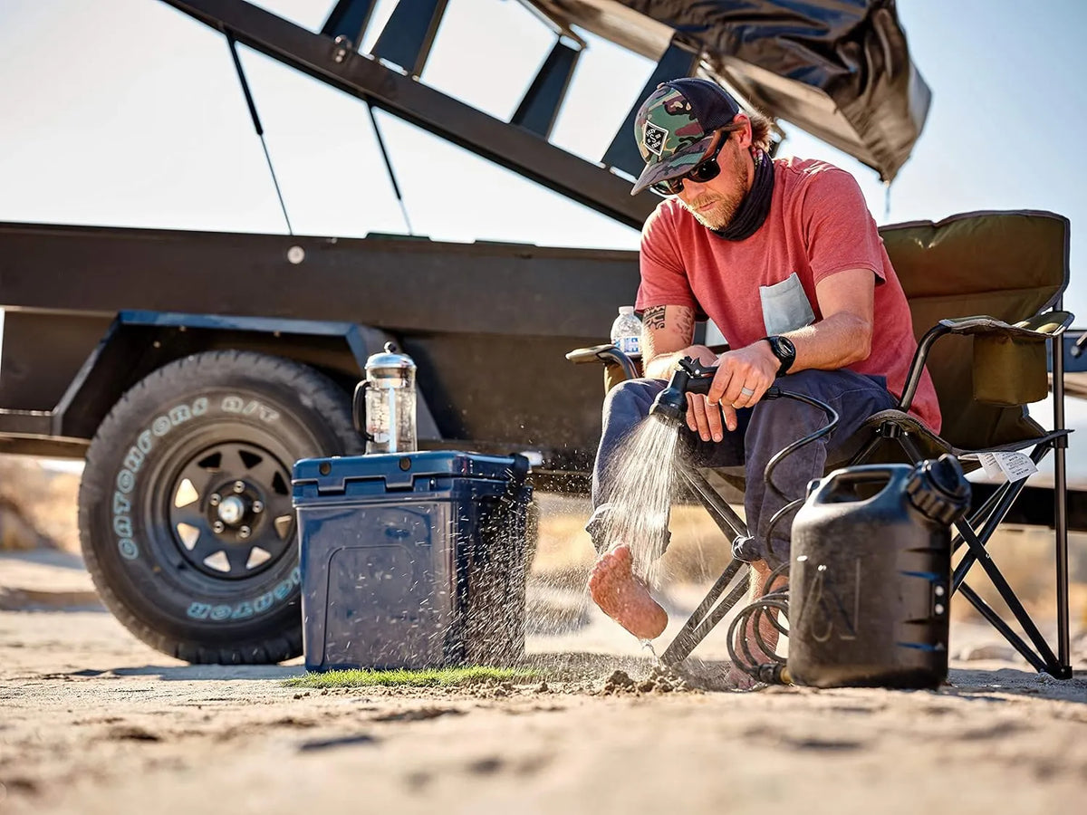 WaterPORT GoSpout 2 Gallon Portable Water Tank with Hose and Sprayer for Camping Showers, Rinsing Overlanding Gear, Vehicle Water Storage, Off Road Showers