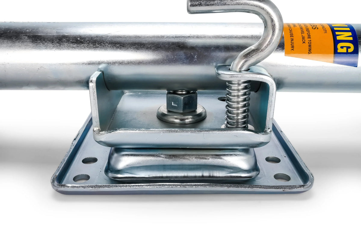 Camco Swivel Trailer Tongue Jack | Designed for Use with Boat and Utility Trailers | Zinc-Plated Steel, Silver (50010)