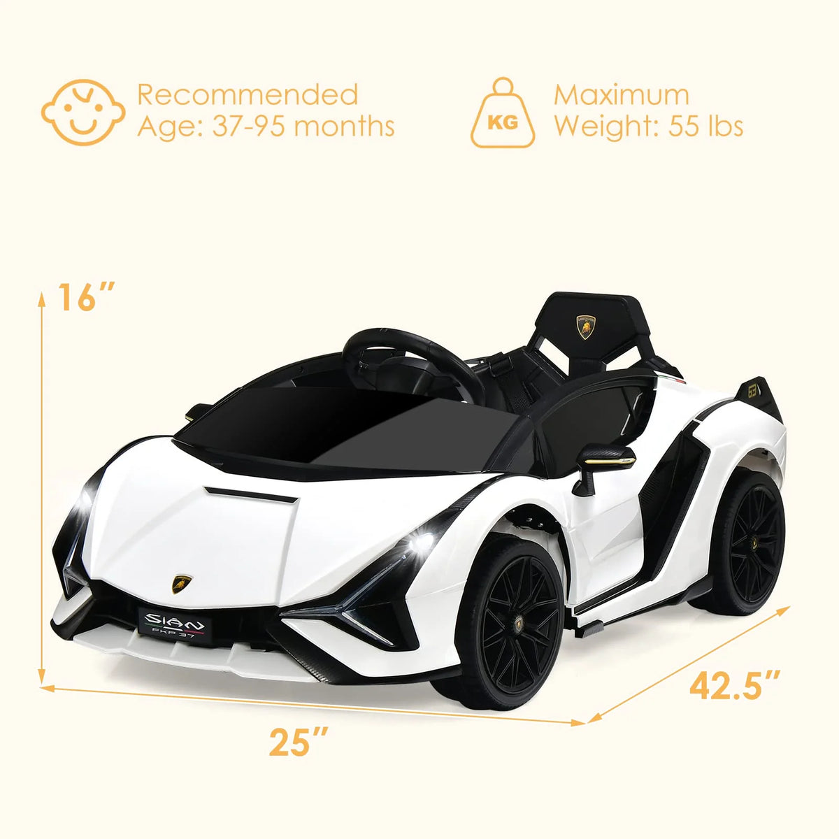 Licensed Lamborghini Electric Suspension Bluetooth