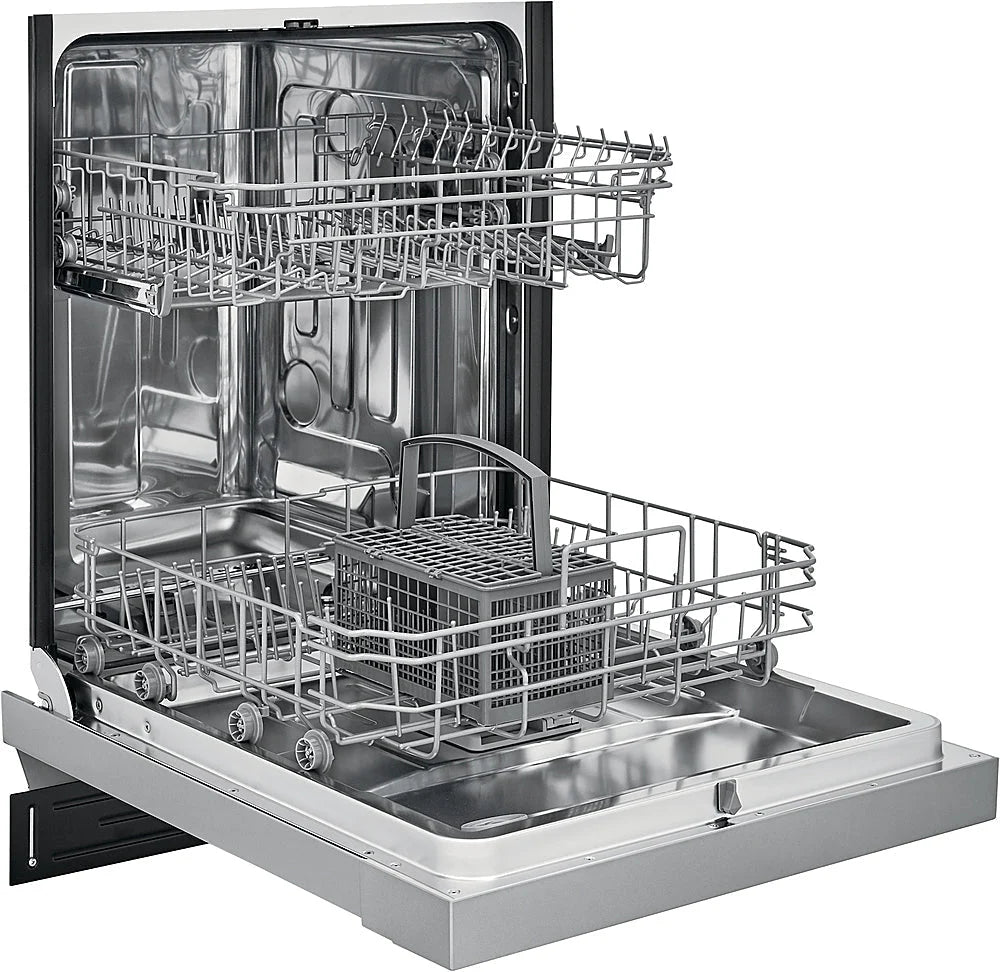 Frigidaire - 24 Compact Front Control Built-In Dishwasher with Stainless Steel Tub, 52 dBA - Stainless steel