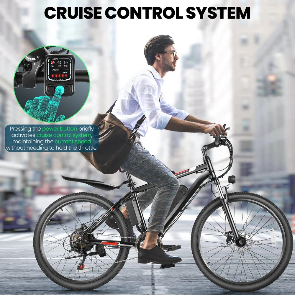 500W Electric Bike 26 Electric Bicycle for Adults with Cruise Control System Ebike