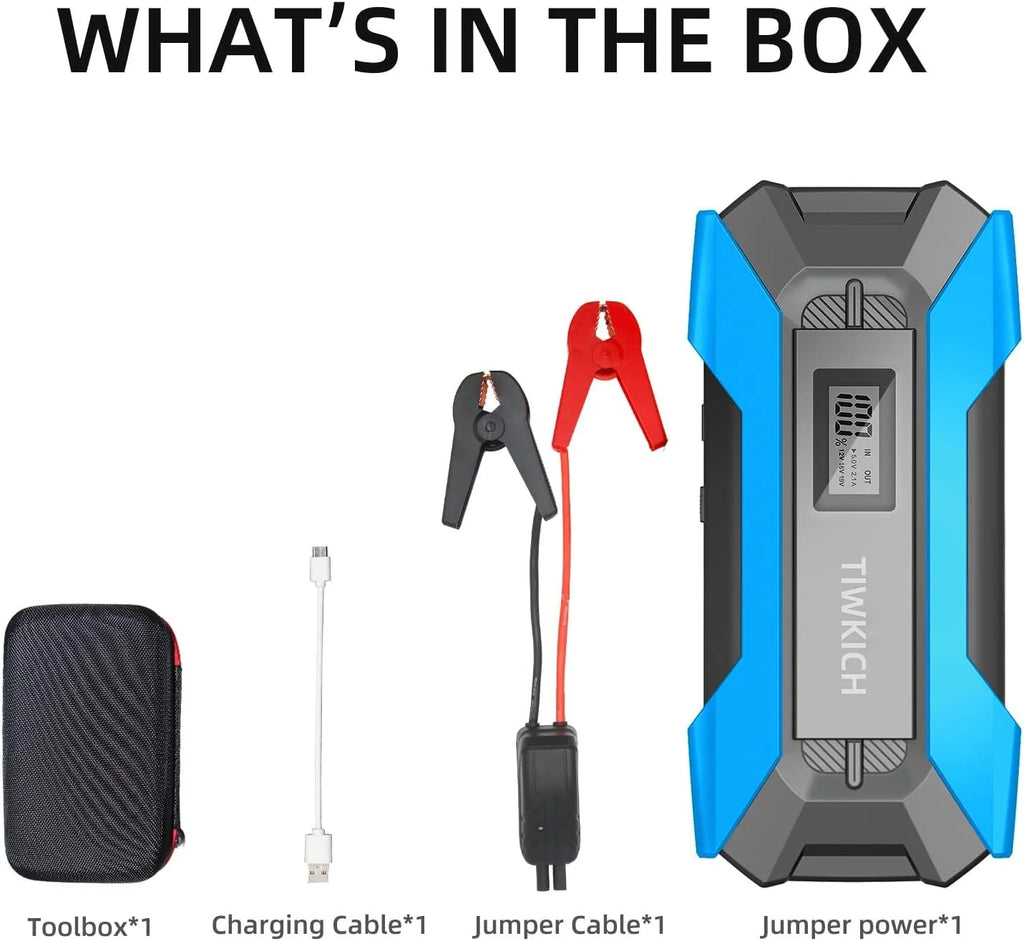 12V Car Jump Starter Booster 10000mAh Auto Jumper Battery USB Power Bank Charger