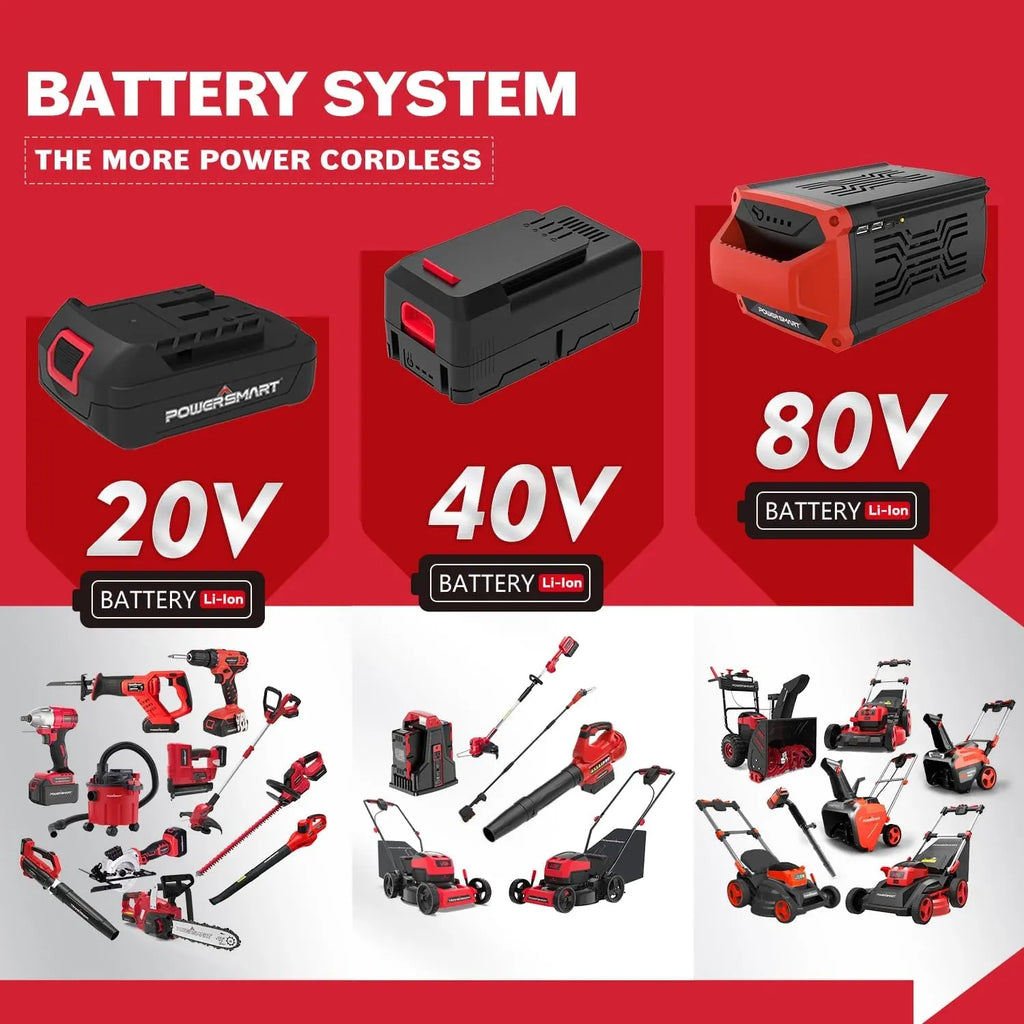 PowerSmart 40V MAX String Trimmer & Edger 2-in-1 + 40V Leaf Blower Combo Kit, 4.0Ah Battery and Charger Included (PS76500C)