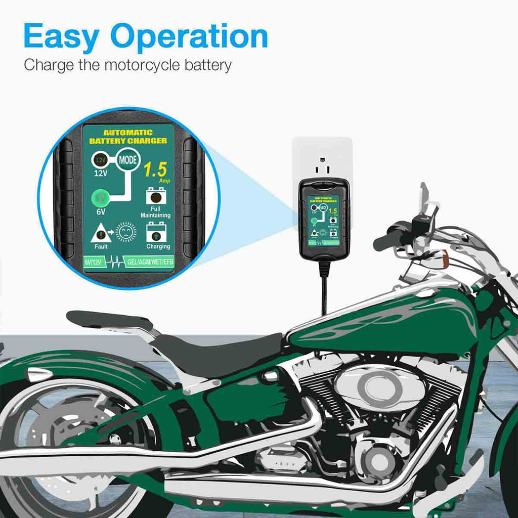 3 pack 6V 12V battery charger maintainer trickle for Harley Davidson motorcycles