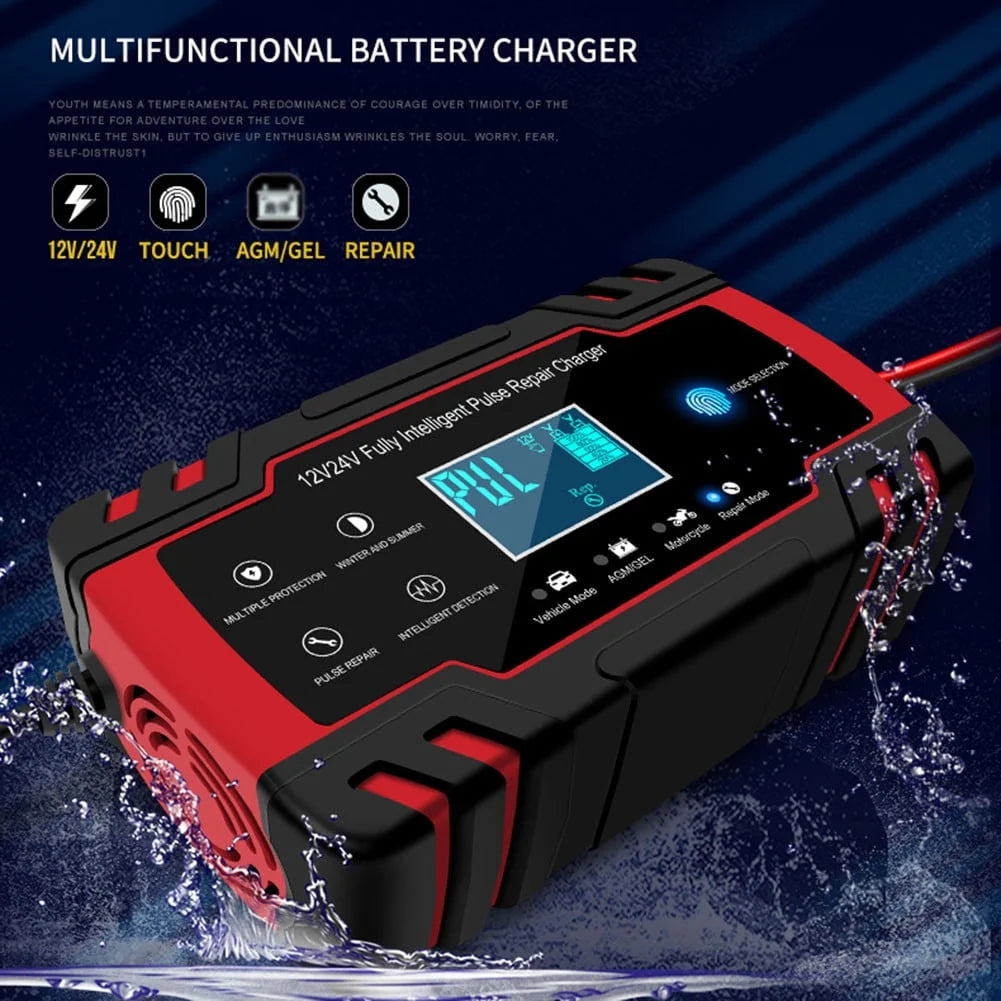 Car Battery Charger 12V /24V Smart Fully Automatic Battery Repair Pulse Charger