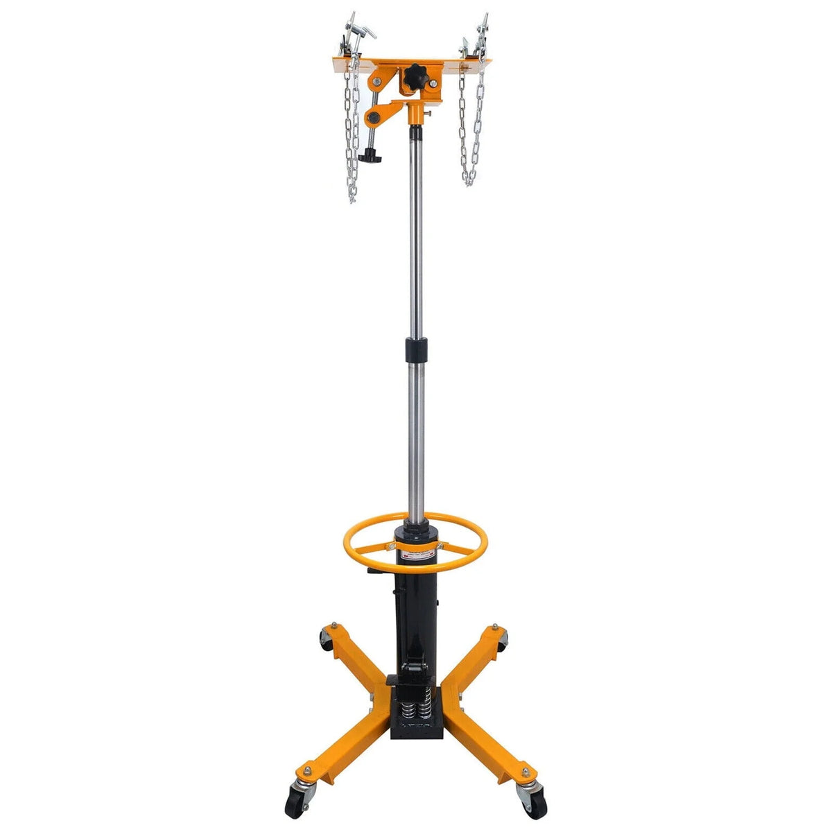 JSTUOKE 1660 Pounds Hydraulic Car Transmission Jack Vertical Lift with 360° Swivel Wheel Pedal ,Yellow,33-70(0.5Ton)