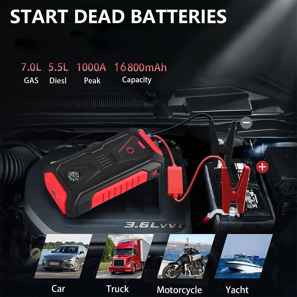 MDHAND 38800mAh 3000A Car Jump Starter Booster Jumper Box Power Bank Battery Charger With Usb Quick Charge