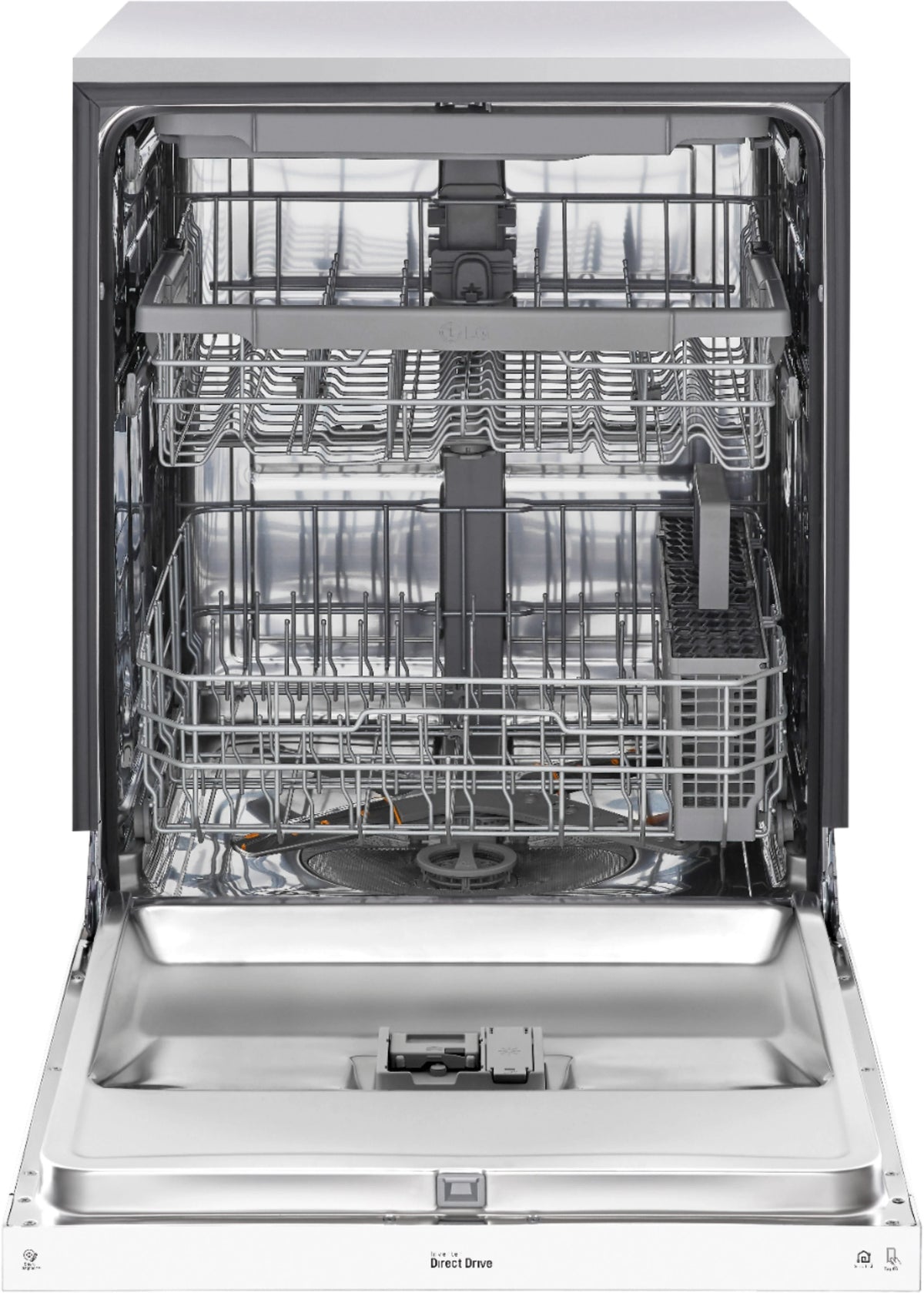 LG - 24 Front Control Smart Built-In Stainless Steel Tub Dishwasher with 3rd Rack, QuadWash, and 48dba - White
