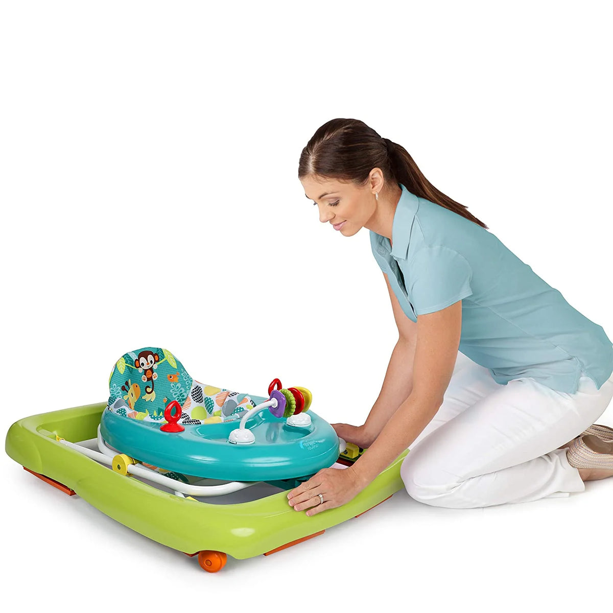 Bright Starts Giggling Safari Walker with Easy Fold Frame for Storage， Ages 6 Months 💝 Last Day For Clearance