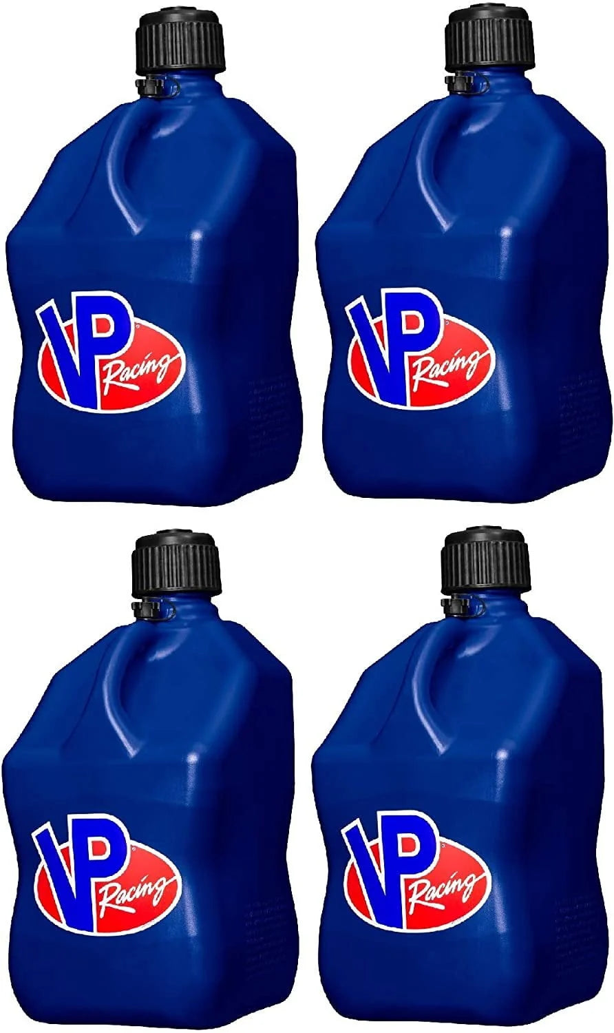 VP Racing Fuels 5 Gallon Square Motorsport Racing Liquid Utility Container Jug Blue 4 Pack