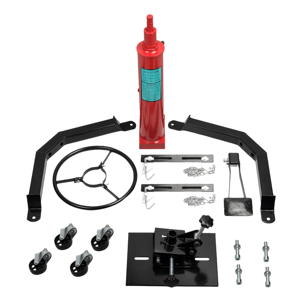 FGJQEFG Transmission Jack 1100Lbs 2 Stage Hydraulic High Lift Vertical Telescopic 34 - 68 Adjustable Height with Foot Pedal Wheels