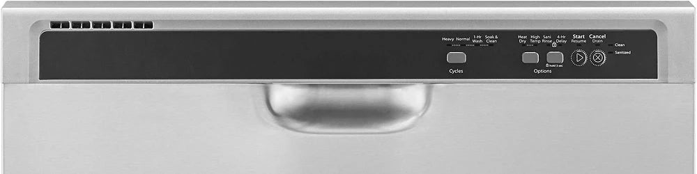 Whirlpool - 24 Tall Tub Built-In Dishwasher - Monochromatic stainless steel