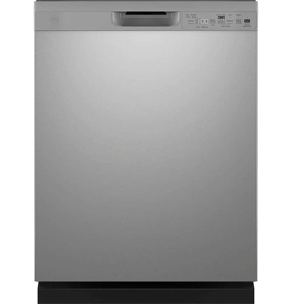GE - Front Control Built-In Dishwasher, 52 dBA - Stainless steel