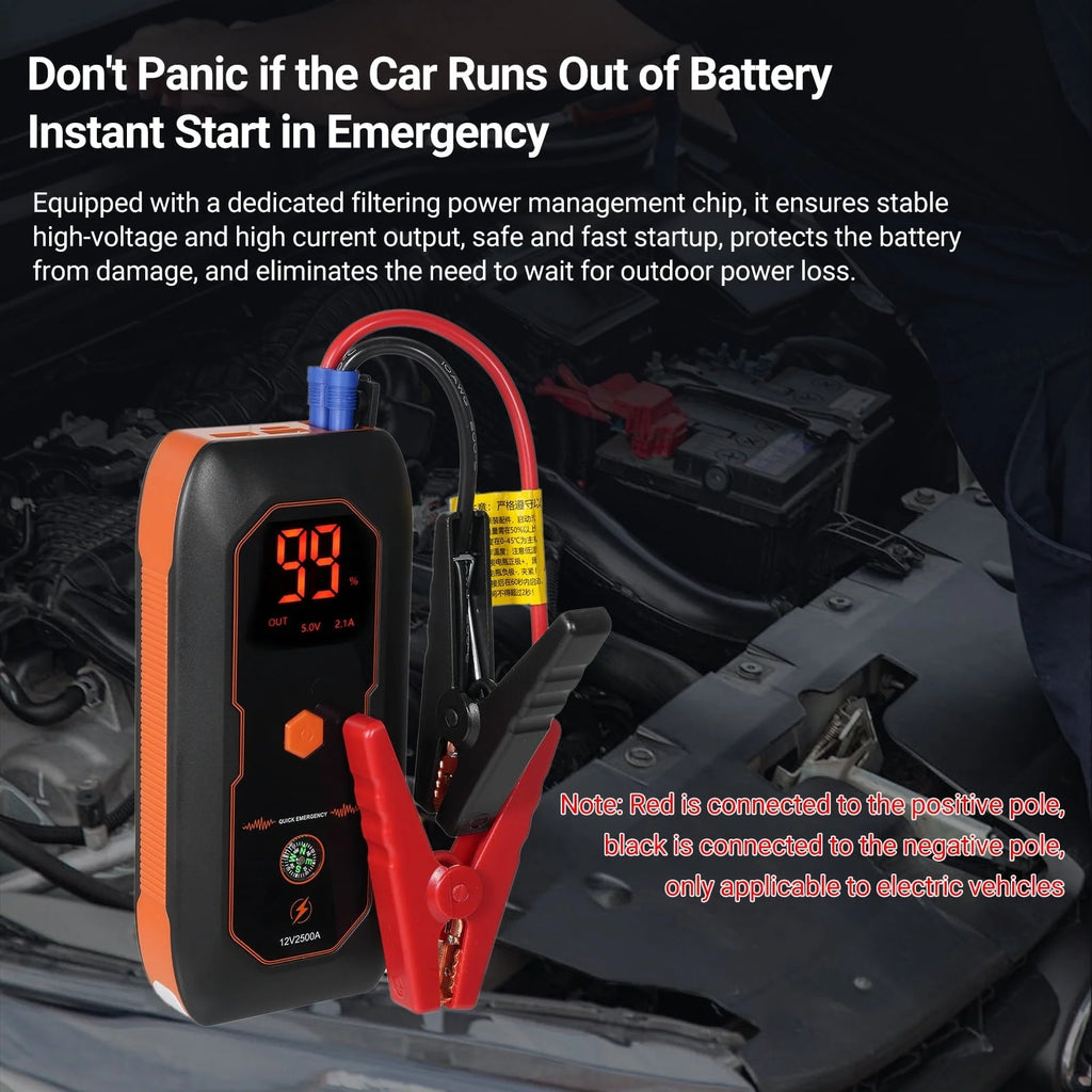 Lepmerk DN18 Car Jump Starter, 600A Peak Current 8000mAh, Portable Bank for Auto Battery Boosting in Emergency Situations