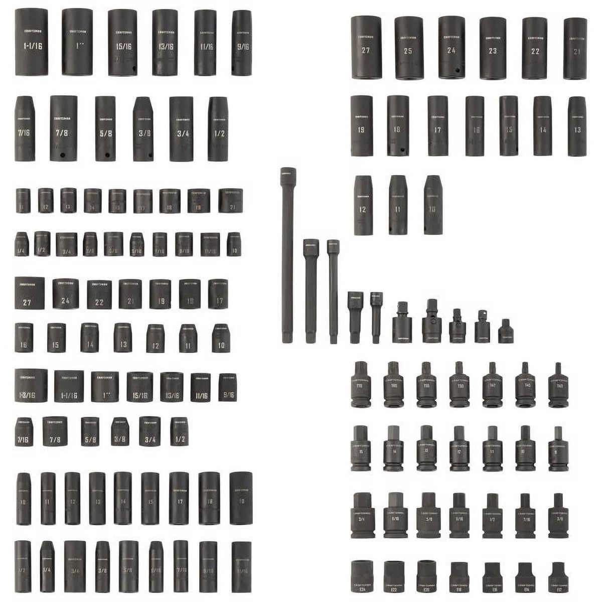 Craftsman 1/4 & 3/8 & 1/2 in. drive SAE 6 Point Mechanic's Tool Set 130 pc