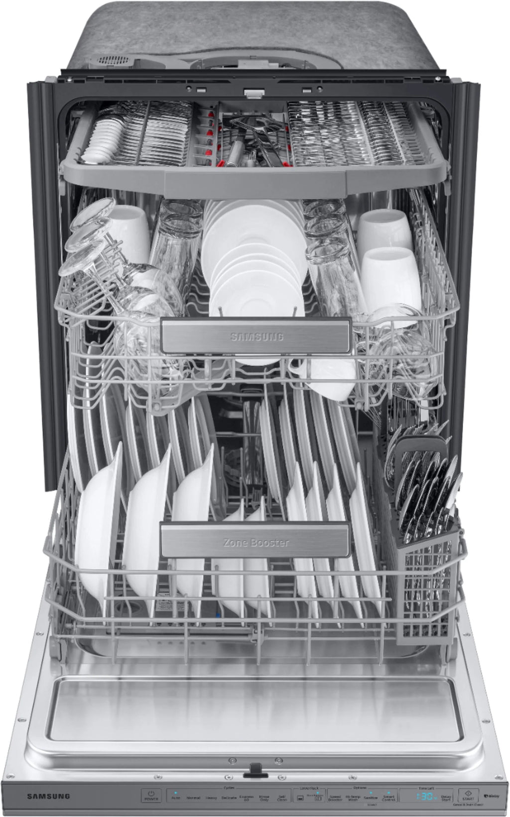 Samsung - Linear Wash 24 Top Control Built-In Dishwasher with AutoRelease Dry, 39 dBA - Stainless steel
