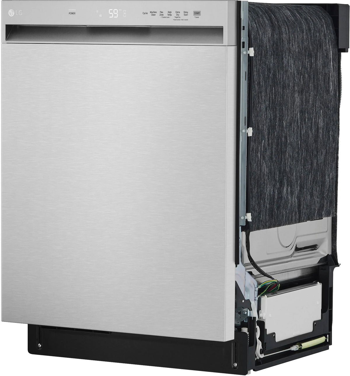 LG - 24 Front-Control Built-In Dishwasher with Stainless Steel Tub, QuadWash, 50 dBa - Stainless steel