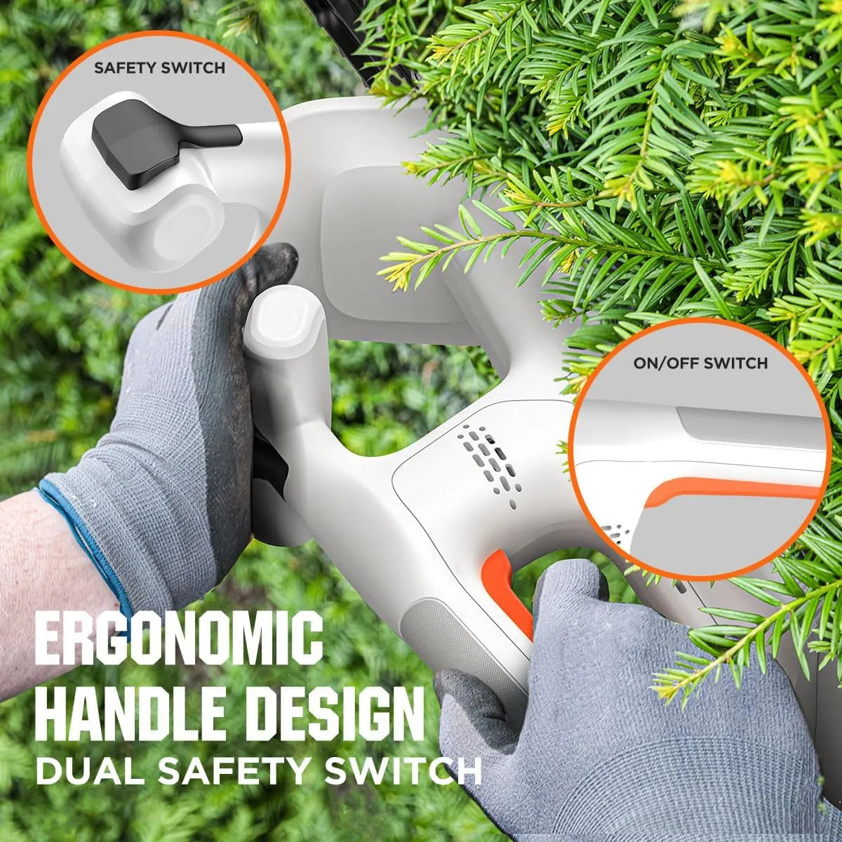Litheli 20V Hedge Trimmer, 16.1'' Cordless Hedge Trimmer for Shrub, Cutting, Trimming, Pruning, U20 Handy+ Battery Bush Trimmer with 2.0Ah Battery Included