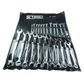 K Tool International 41803 Metric Combination Wrench Set for Garages, Repair Shops, and DIY, Chrome Plated, 12-point, Laser Engraved, Corrosion/Rust Resistant, 8-32mm Wrenches, 23-slot Sleeve