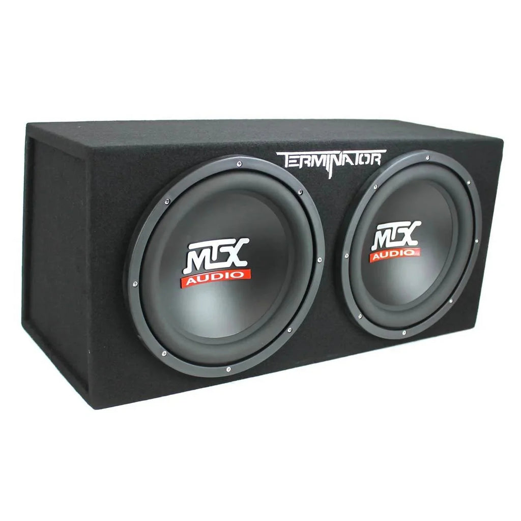 MTX TNE212D 12 1200W Dual Loaded Car Subwoofer and Boss 1100W Amplifier w/ Kit