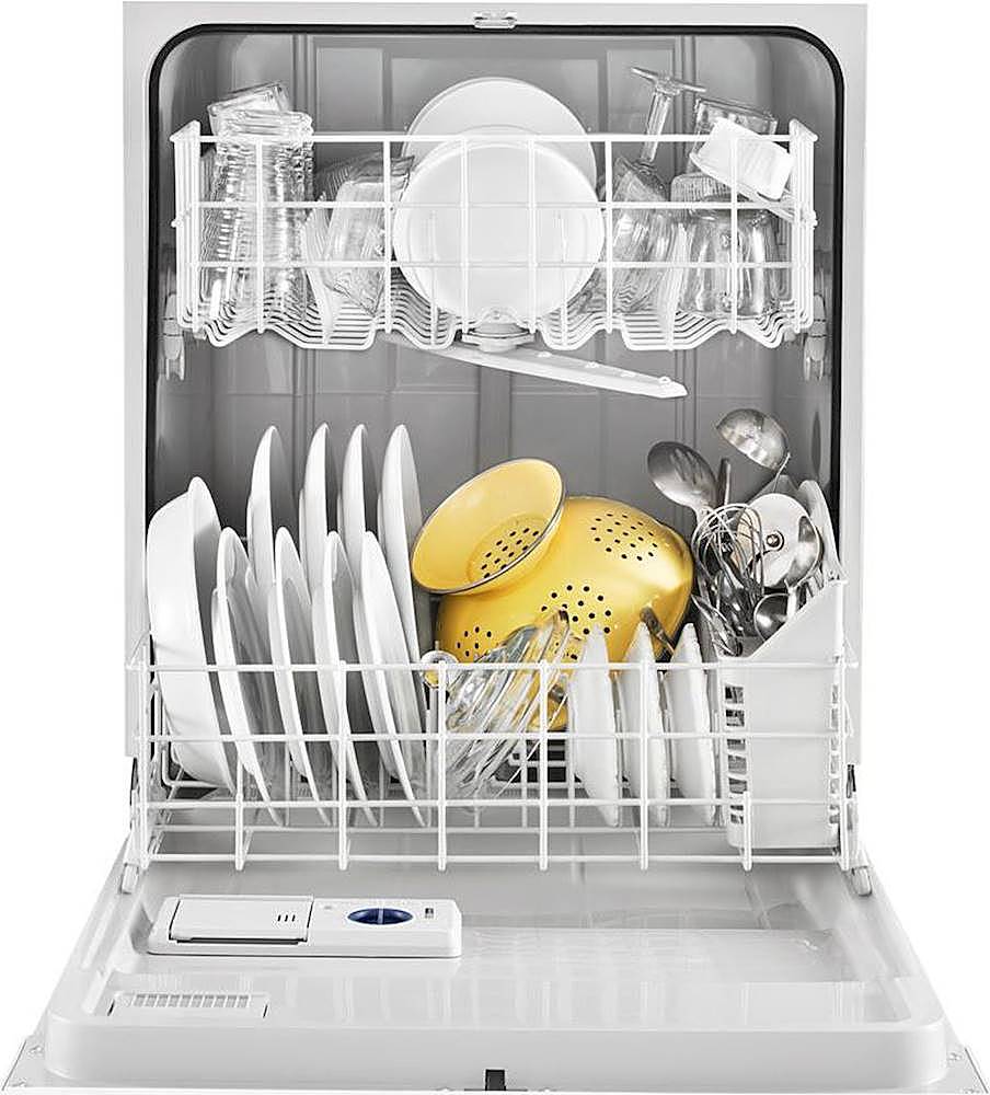 Whirlpool - 24 Front Control Built-In Dishwasher with 1-Hour Wash Cycle, 55dBA - White