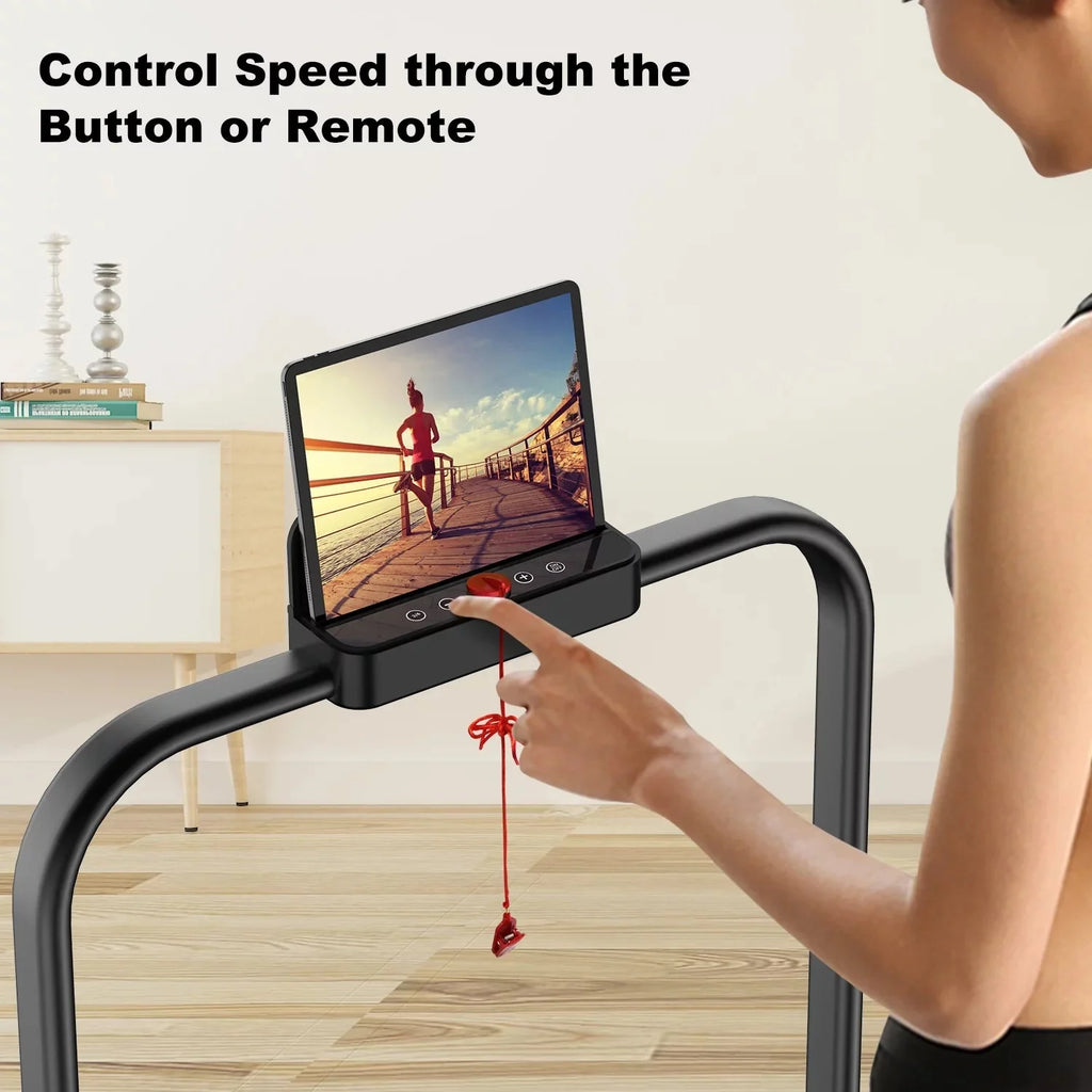 Bigzzia 2 in 1 Under Desk Treadmill, 2.5HP No Installation Portable Handrail Treadmills Running Machine, 6.25MPH, Treadmill with LED Display and Wireless Remote Control for Home/Office, 265 Lb